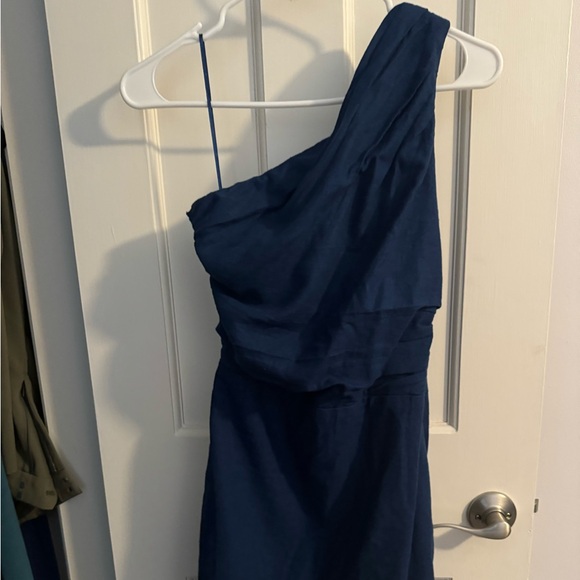 Abercrombie & Fitch One-Shoulder Linen-Blend Mini Dress - tags on - Picture 2 of 4